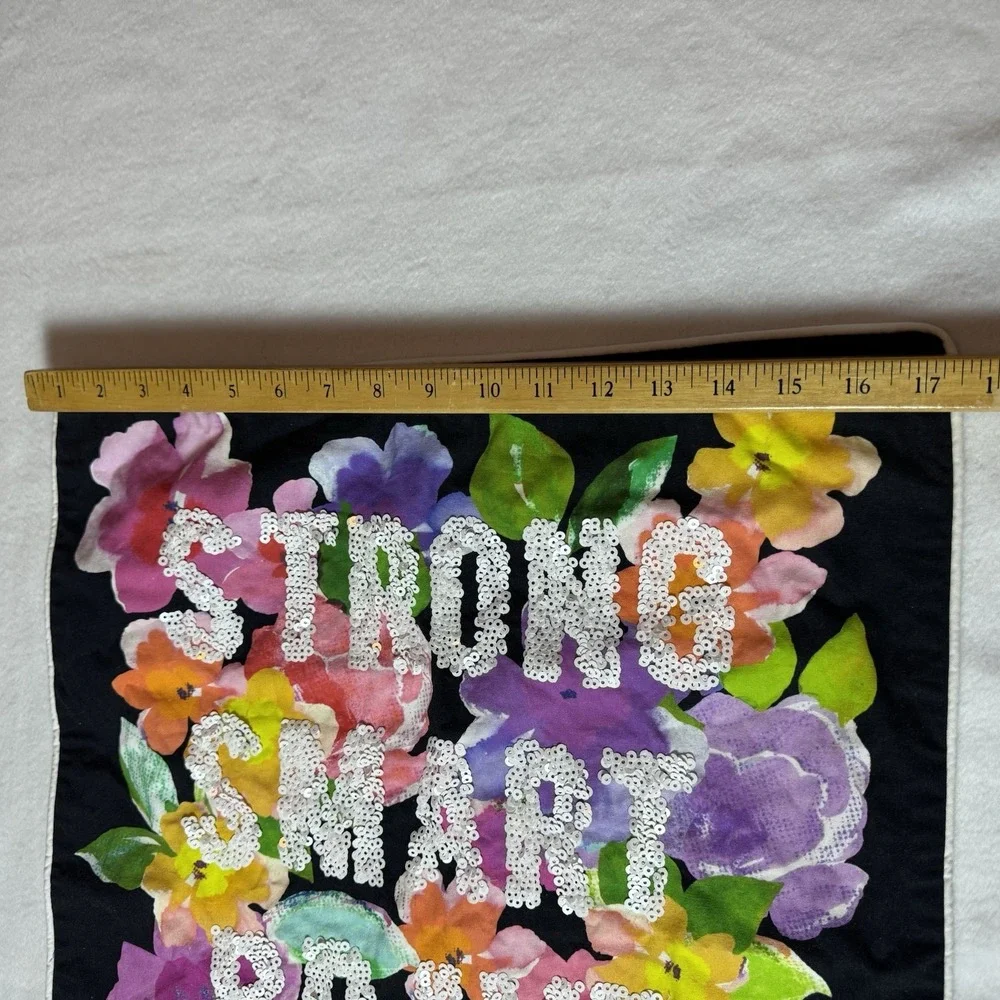 Pottery Barn MayBaby Pillow Case Cover Strong Smart Brave‎ Sequin Meg Deangelis